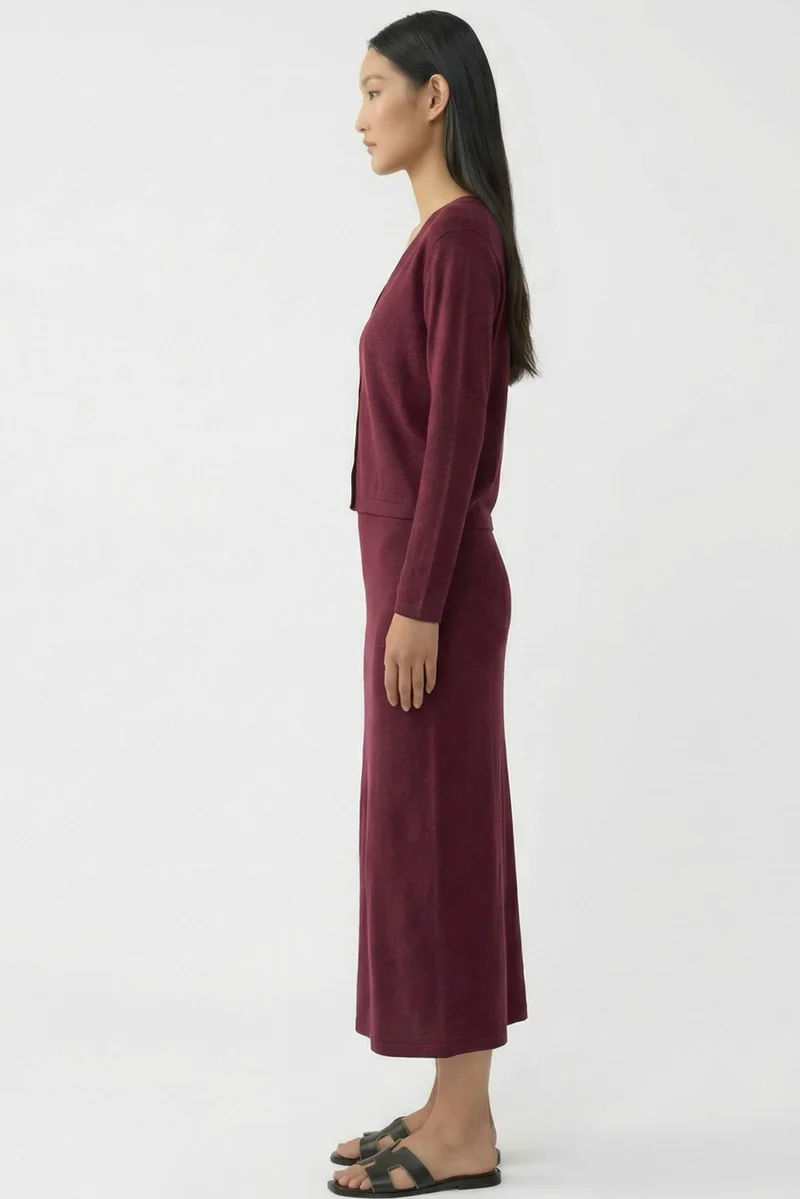 The Editor's Market Ferlene High-Rise A-line Knit Skirt